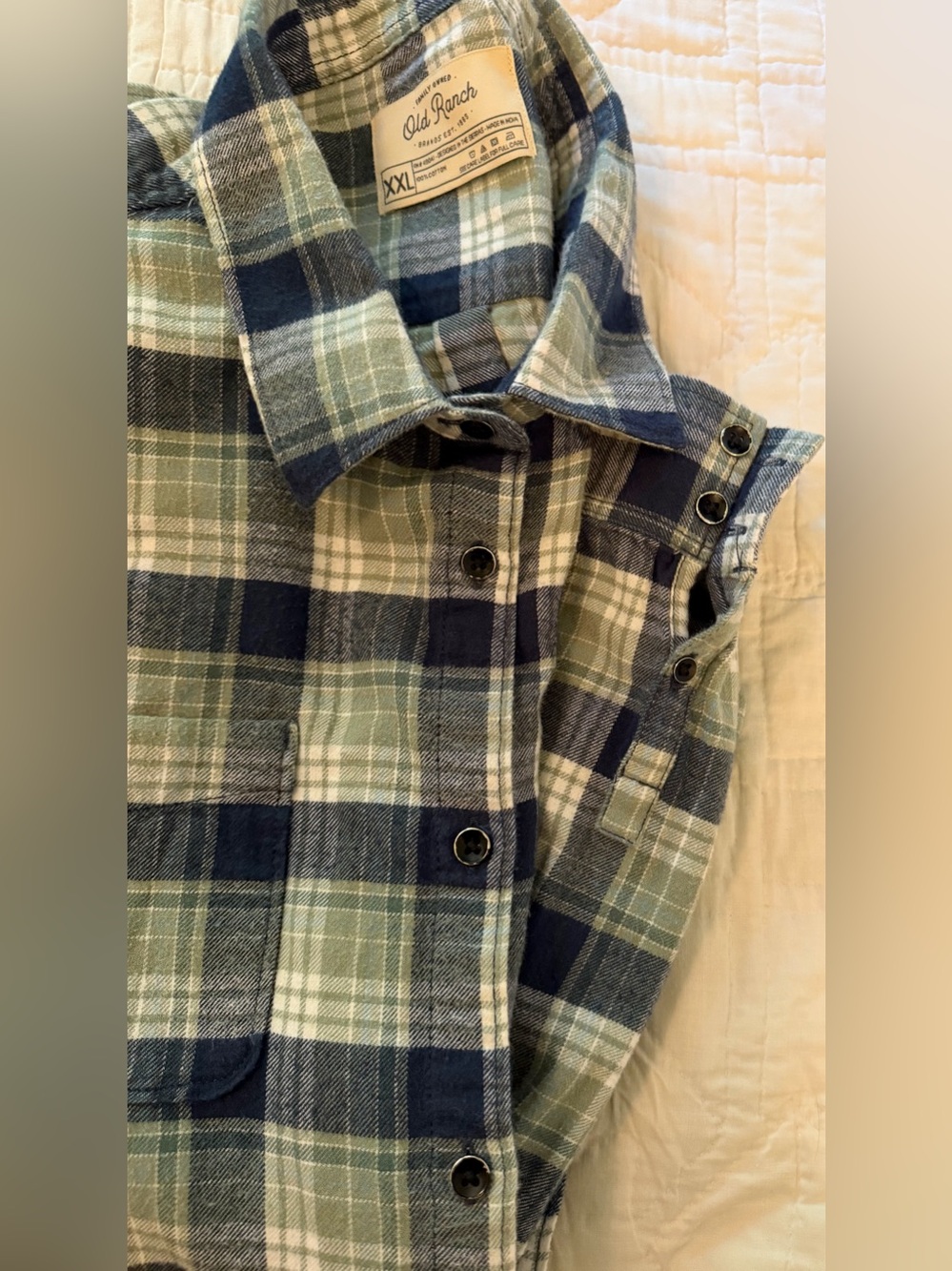 Old Ranch deluxe flannel button down mens size XXL.